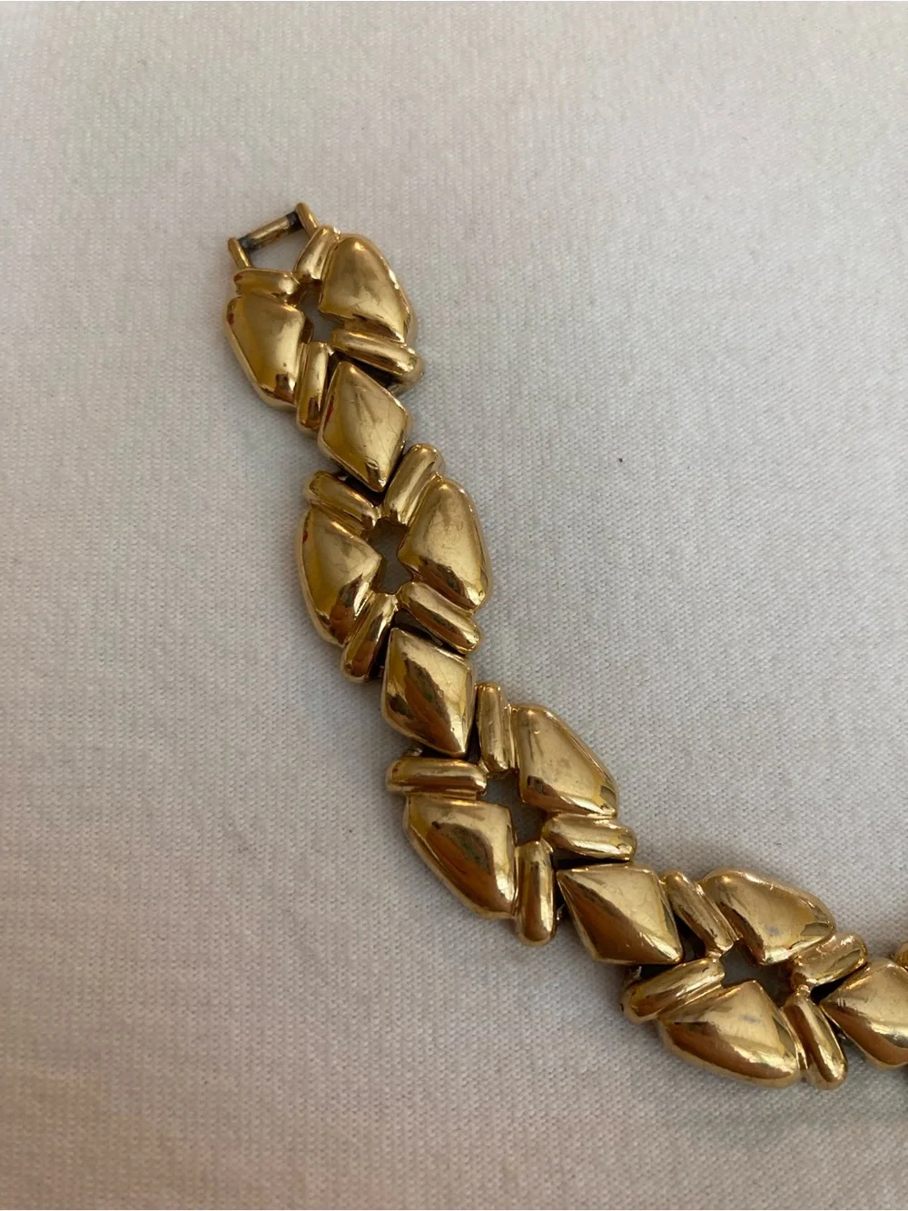Gold Tone Fancy Link Vintage Necklace